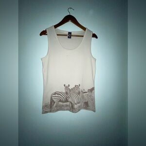 Gap Velvet Burnout Zebra Safari Tank Size XL